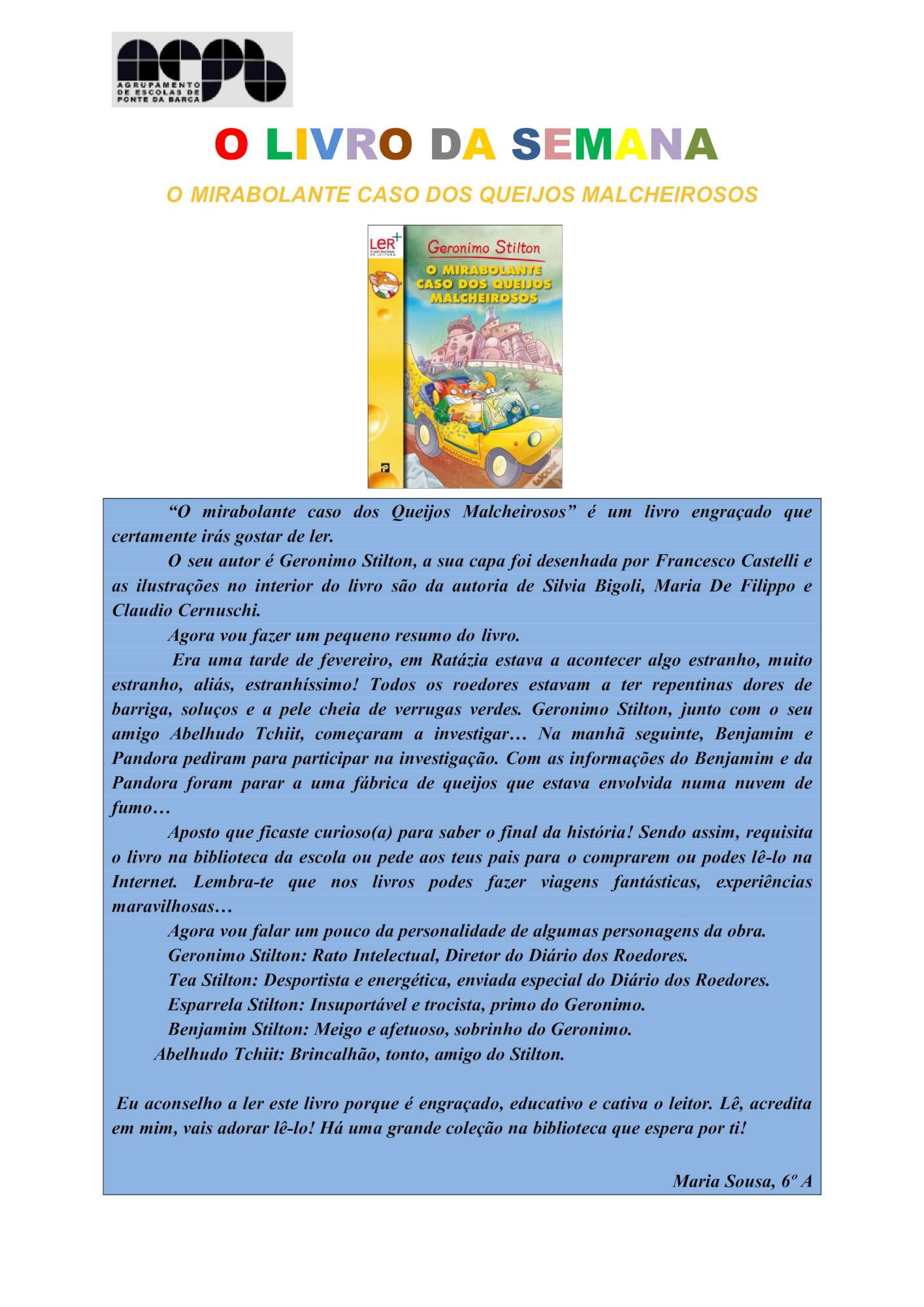 2210 Livro da Semana Maria Sousa 6a