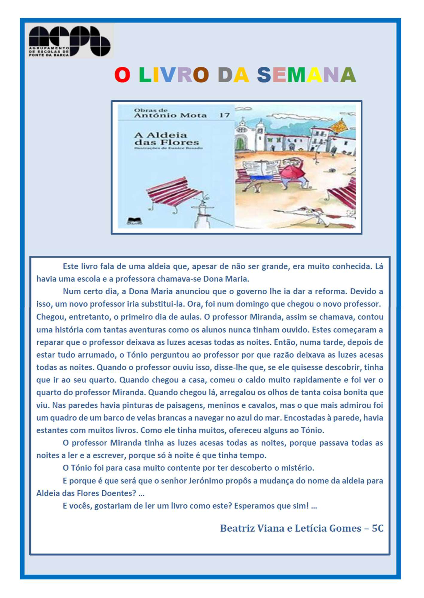 2301 Livro da Semana Beatriz Viana e Leticia Gomes 5c