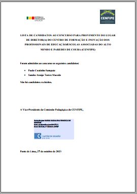 2311 concurso diretor cenfipe lista graduada provisoria