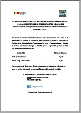 2311 concurso diretor cenfipe lista graduada provisoria